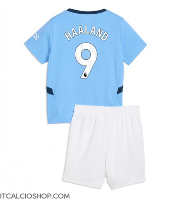 Manchester City Erling Haaland #9 Prima Maglia Bambino 2024-25 Manica Corta (+ Pantaloni corti)